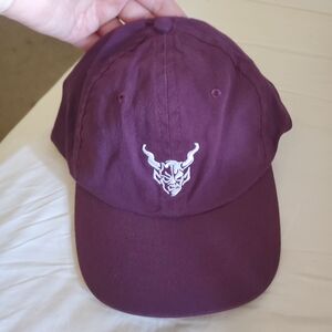 Stone Brewing Company Burgundy Embroidered Gargoyle Cap With Adjustable Strap
